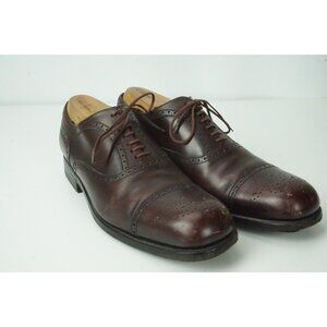 J.M. Weston Brown Captoe Mens Leather Dress Shoes Sz 7D